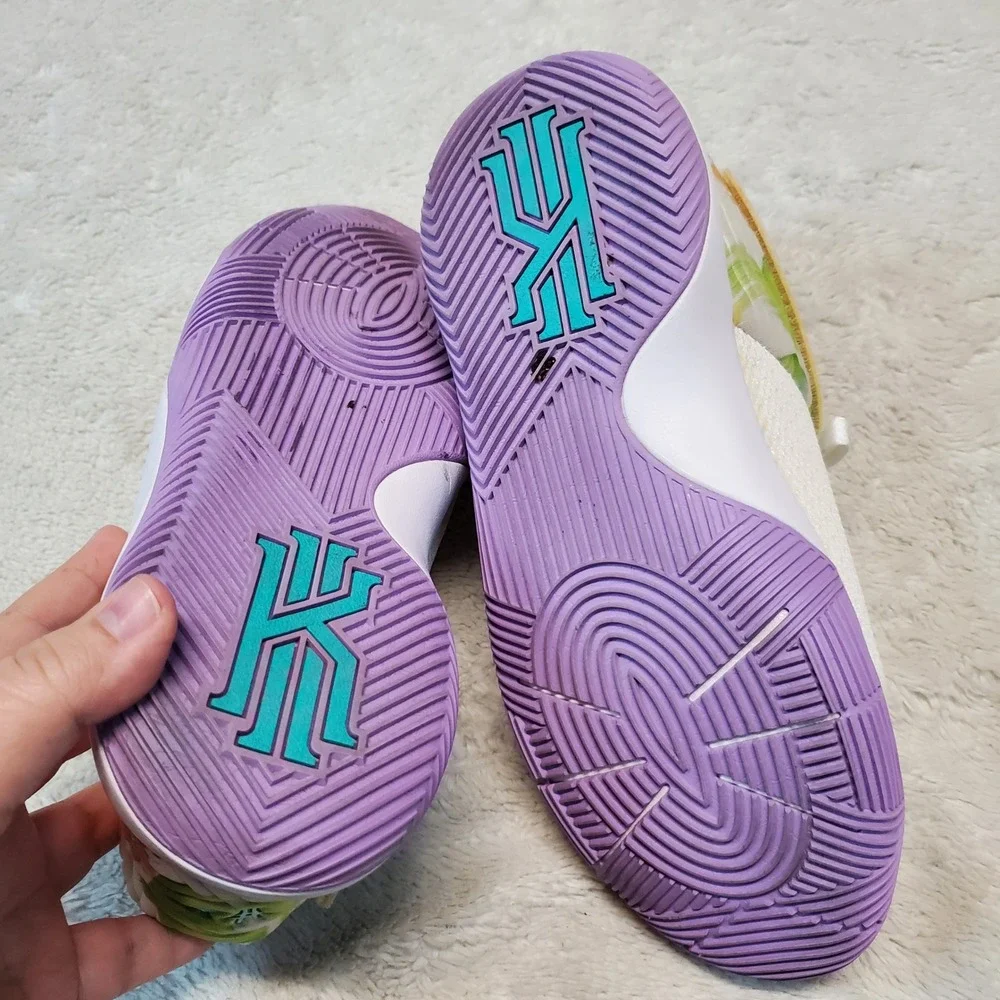 Nike Kyrie 2 White Lilac Purple Easter Colorful Casual Logo Mid Top Sneaker 6 Y